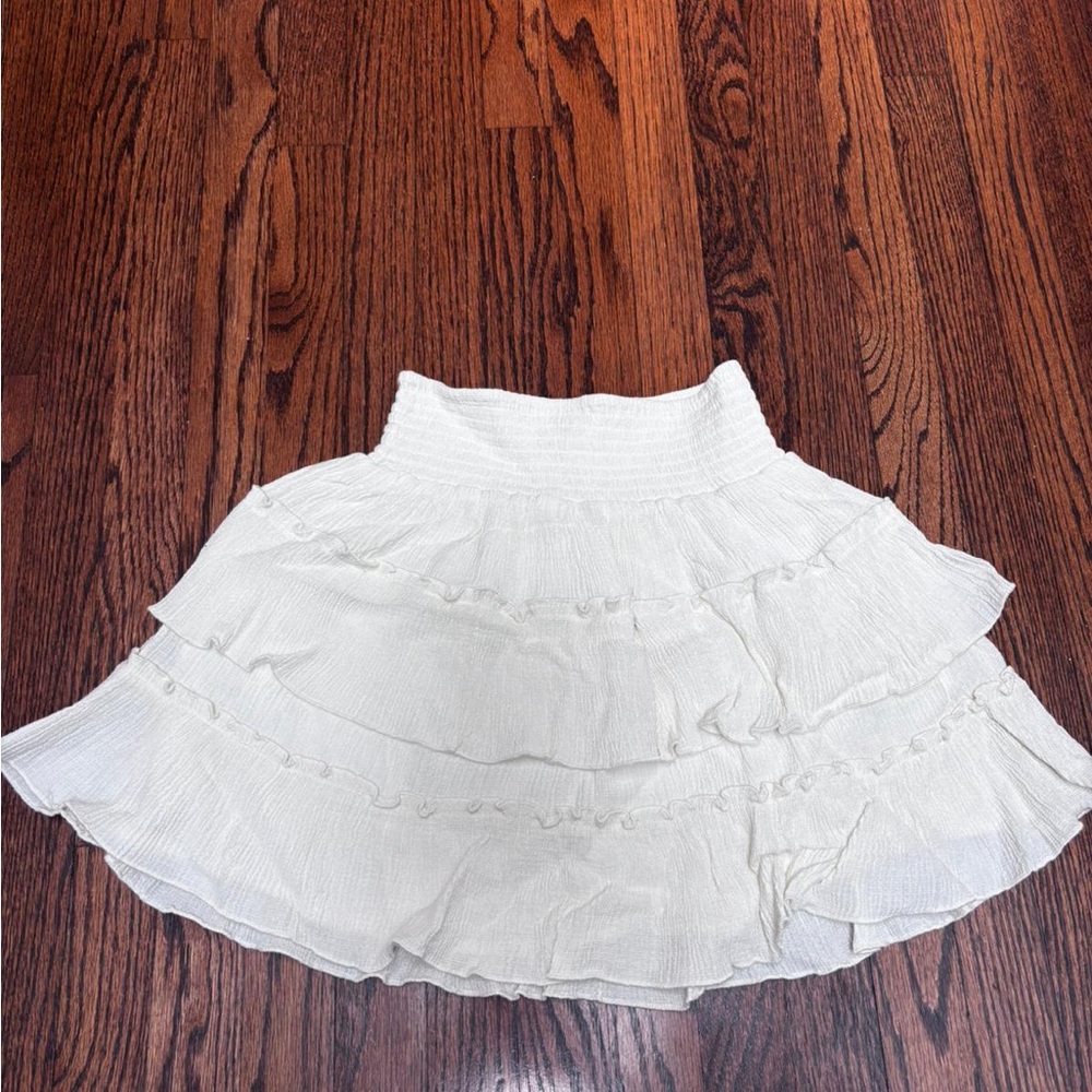 Rachel Parcell Cream Tiered Skater Skirt NWT ruffles dress elegant fashion trend